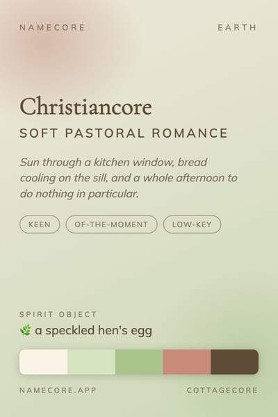 Christian aesthetic card in the Cottagecore palette