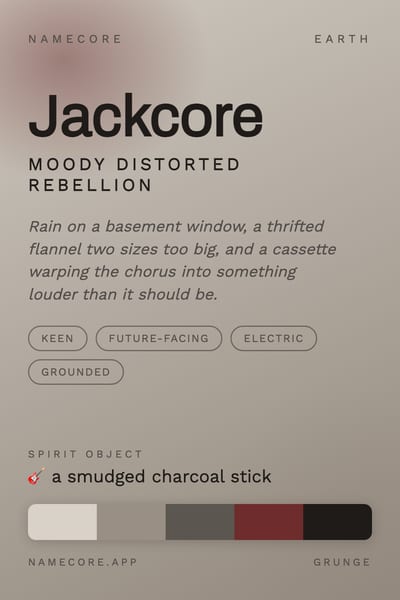 Jack aesthetic card in the Grunge palette